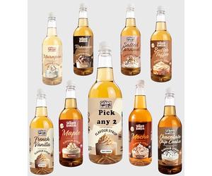 The Skinny Food Co. Coffee Syrup - PICK ANY 2 Bottles - 2x1 litre - Barista Syrup Flavours, Zero Calorie, Vegan, Gluten Free, Fat Free. No Guilt Sugar Free