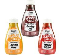 The Skinny Food Co Curry Ketchup BBQ Sauce Set of 3 SW Condiment Sugar Free Zero Calories