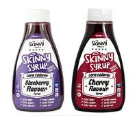 The Skinny Food Co. Syrup Twin Pack SW Cherry & Blueberry Dessert Topping Sugar Free Zero Calories Guilt Free Sauce