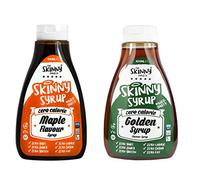 The Skinny Food Co Syrup Twin Pack SW Maple Syrup - Golden Syrup Dessert Topping Sugar Free Zero Calories Guilt Free Sauce