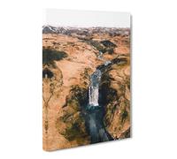 The Skogafoss Waterfall In Iceland Canvas Print | Gallery Wrapped 30mm Frame Wall Art | 20x14 inches | Ready to Hang | Modern Landscape Picture | Living Room Bedroom Lounge Office