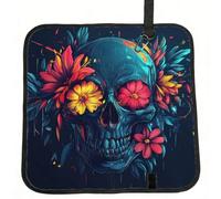 The Skull Flower Is Dark Black Sitting Pad Foldable Seat Cushion Waterproof Lightweight Camping Seat Mat With Hook For Hiking Stadium Airplane, Sitting Pad