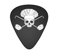 The Skull in Toque and Crossed Ladles 12-Pack Guitar Picks, Includes Thin, Medium & Heavy Gauges 3 Sizes for Guitar Electric Acoustic Picks
