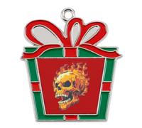 The Skull Surrounded by Flames Christmas Tree Ornaments Decor Trapezoid