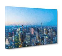 The Sky Above New York Canvas Print | Gallery Wrapped 30mm Frame Wall Art | 30x20 inches | Ready to Hang | Abstract Picture | Living Room Bedroom Lounge Office