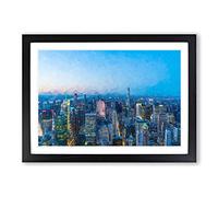 The Sky Above New York in Abstract Framed Print | A2 Black Framed Wall Art | Ready to Hang | Abstract Landscape Picture | Living Room Bedroom Lounge Office