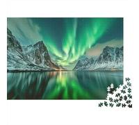 The Sky Above The Norwegian Fjords,Northern LightsPuzzles 1000 Pieces for Adults for Adults 1000 Piece Puzzle Educational Challenge Games Home Decoratio