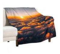 The Sky and Clouds Seen Blanket, Soft Flannel Fleece Blankets Quick-Dry, Lightweight Throw Blanket for Couch, Bed, Office & Travel, Ideal Gift for Family & Friends, 70"x80"