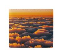 The Sky And Clouds Seen Wallet Elegant Leather Wallets with ID Window & 2 Card Slots, Slim Bifold Wallet for Men Women