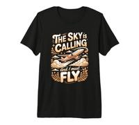 The Sky is Calling and I Must Fly Jet Planes Premium T-Shirt
