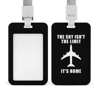 The Sky Isn't The Limit It's Home Fashion ID Badge Holder Sliding Vertical Name Tag Card Protector with Lanyard