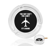 The Sky Isn't The Limit It's Home Round Glass Ashtray Washable Simple Ash Trays