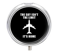 The Sky Isn't The Limit It's Home Round Pill Box Organiser 3 Compartment Medicine Case