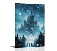 The Sky Opens to Reveal A Choir of Saints Singing As Snow Falls Gently upon A City of Sorrow. Contemporary Wall Mural - Decorative Hanging Poster Art 08x12inch(20x30cm)