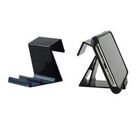 The SkyClip Airplane Cell Phone Back of Seat Inflight Tray Table Clip and Sturdy Phone Stand, Compatible with iPhone, Android, Tablets, and Readers, Travel Must Have (Black 2 Pack)