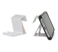 The SkyClip Airplane Cell Phone Back of Seat Inflight Tray Table Clip and Sturdy Phone Stand, Compatible with iPhone, Android, Tablets, and Readers, Travel Must Have (White 2 Pack)