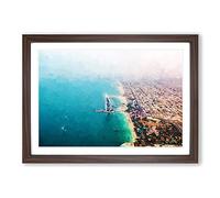 The Skyline of Dubai in Abstract Framed Print | A2 Walnut Framed Wall Art | Ready to Hang | Abstract Cityscape Picture | Living Room Bedroom Lounge Office