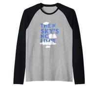 The Sky's No Limit Motivational Quote Raglan Baseball Tee