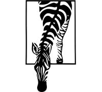 The Slan Zebra Wall Art - Matte Black Metal Wall Décor | Laser-Cut African Animal Silhouette for Living Room, Bedroom, Office | Modern Vertical Hanging | Size 60 x 33 cm