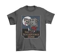 The Slaughtered Lamb Mens Movie Inspired t shirt, XXL, Charcoal
