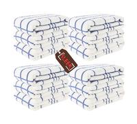 The Sleek Company 100% Cotton Terry Towelling Tea Towels - Super Absorbent Dish Drying Cloths - Soft, Reusable & Quick Dry - Ideal for Daily Use at Home or in Professional Kitchen (Blue, Pack Of 12)