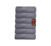 The Sleek Company Luxury 700 GSM 100% Cotton Royal Egyptian Face Cloth - Ultra Soft & Super Absorbent - Premium Washcloths - Pack of 6 - Ideal for Daily Facial Care & Spa Use (Silver, 6 Face Cloths)