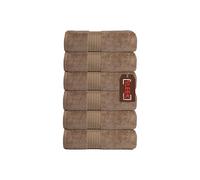 The Sleek Company Luxury 700 GSM 100% Cotton Royal Egyptian Face Cloth - Ultra Soft & Super Absorbent - Premium Washcloths - Pack of 6 - Ideal for Daily Facial Care & Spa Use (Latte, 6 Face Cloths)