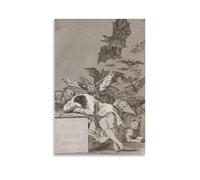 The Sleep Of Reason Produces Monsters, by Francisco Goya Poster Painting On Canvas Wall Art Poster Scroll Picture Print Walls Decor Home Posters 08x12inch(20x30cm)