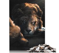 The Sleeping Fox And Lion Puzzles 1000 Pieces Wooden Puzzles for Adults & Teenager Stress Relief Toys 1000pcs (75x50cm)