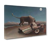 The Sleeping Gypsy By Henri Rousseau Canvas Print | Gallery Wrapped 30mm Frame Wall Art | 30x20 inches | Ready to Hang | Classic Picture | Living Room Bedroom Lounge Office