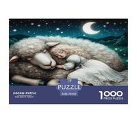 The Sleeping Lamb 1000 Pieces Jigsaws for Adults Fun, Challenging & Brainteasing Beautiful Home Decoration Art Colorful DIY Craft 70x50cm/1000pcs