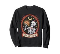 The Slice Seer Skeleton Tarot Pizza Moon Mystic Sweatshirt