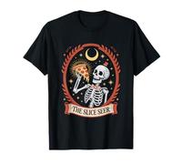The Slice Seer Skeleton Tarot Pizza Moon Mystic T-Shirt