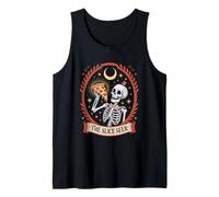 The Slice Seer Skeleton Tarot Pizza Moon Mystic Tank Top