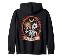 The Slice Seer Skeleton Tarot Pizza Moon Mystic Zip Hoodie