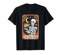 The Slice Seer Skeleton Tarot Pizza Occult Moon T-Shirt