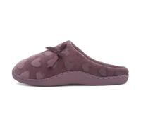 The Slipper Company Womens Berry Heart Bow Mule - Size 4 UK - Purple