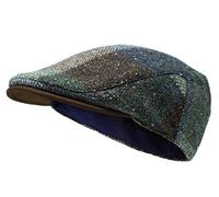 The Sloan Patchwork - Irish Tweed and Nubuck Leather Flat Cap - Large