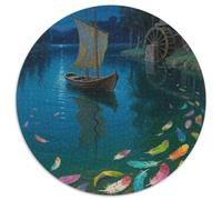 The Small Boat in The Dream Jigsaw Puzzles Puzzle for Adults Kids. 1000 Piece Fantastic Whimsical Challenge Toy Educational Games Home Decoration for Adults& Kids Age 14 Years Up 1000pcs (67.5x67.5cm)