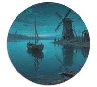 The Small Boat in The Dream Jigsaw Puzzles Puzzle for Adults Kids. 1000 Pieces Fantastic Whimsical Challenge Toy Educational Games Home Decoration for Educational Games Gifts 1000pcs (67.5x67.5cm)