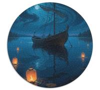 The Small Boat in The Dream Jigsaw Puzzles Puzzles for Adults Kids. 1000 Piece Fantastic Great Gifts Challenge Toy Educational Game Home Decoration for Educational Games Gifts 1000pcs (67.5x67.5cm)