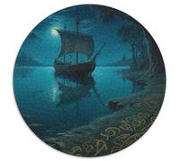 The Small Boat in The Dream Jigsaw Puzzles Puzzles for Adults Kids. 1000 Piece Fantastic Whimsical Challenge Toy Educational Game Home Decoration for Educational Games Gifts 1000pcs (67.5x67.5cm)
