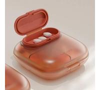 The Small Pill Box is Portable, Portable, Sealed, Moisture-Proof, and stored for Medicines (4-Grid Transparent Orange)