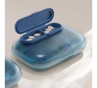 The Small Pill Box is Portable, Portable, Sealed, Moisture-Proof, and stored for Medicines (6-Grid Transparent Blue)