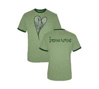 The Smashing Pumpkins Distressed Heart Heather Green Adult T-shirt Tee (Medium)