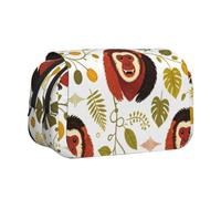 The smile of baboon Double-Clamshell Printed Pen Pouch, Oxford Organizer | Multi-pocket Clamshell Design With Hook-and-loop Flap, Large-capacity Writing Tool Storage, Great For Sketching And Daily Use
