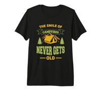 The Smile of Campfires Never Gets OldC amping Hiking Camper Premium T-Shirt