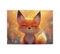 The Smiling Little Fox Wooden Puzzle 500 Piece Jigsaw Puzzle for Adults Challenging Puzzle for Game Size 15"x20.4"