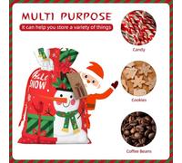 The Smiling Snowman, The Gift Christmas Gift Bags With Drawstring, Reusable Gift Wrapping Bags For Xmas Holiday S Red Christmas Ribbon