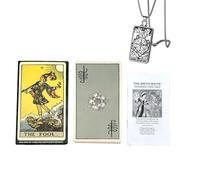 The Smith-Waite Centennial Tarot Cards - 78 Cards Set - Size 12x7 cm- Simple Color Box Packaging - Perfect for Beginners - Includes Tarot Necklace